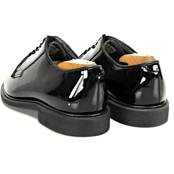 BATES MEN\'S  BLACK PATENT LEATHER OXFORD SHOES